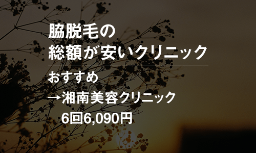 脇脱毛の総額が安いメンズ脱毛クリニック