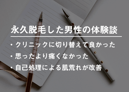 メンズの全身の永久脱毛に関する口コミ